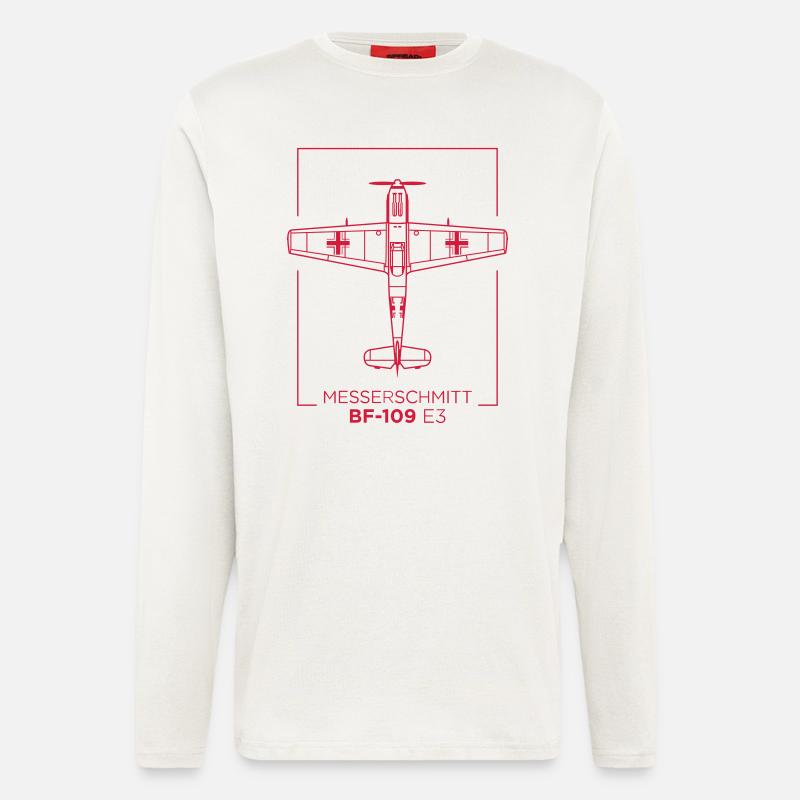 Messerscmitt BF-109 E3 - Longsleeve - made by SPREAD  - OFF WHITE