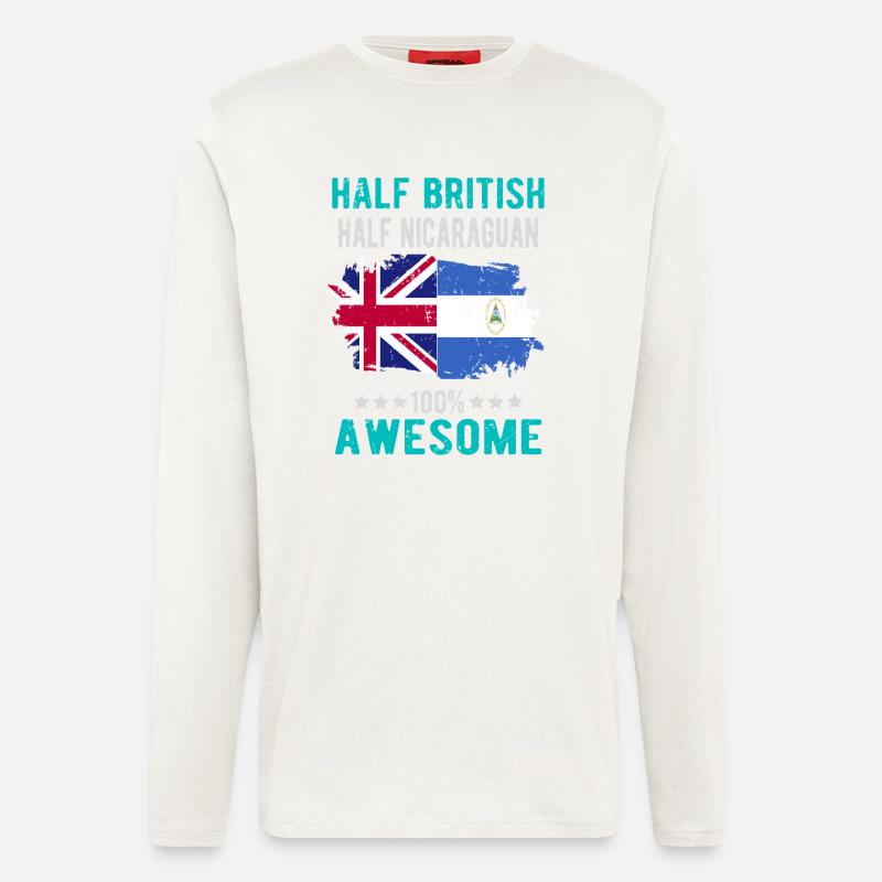 Half British Half Nicaraguan - Longsleeve - made by SPREAD  - OFF WHITE