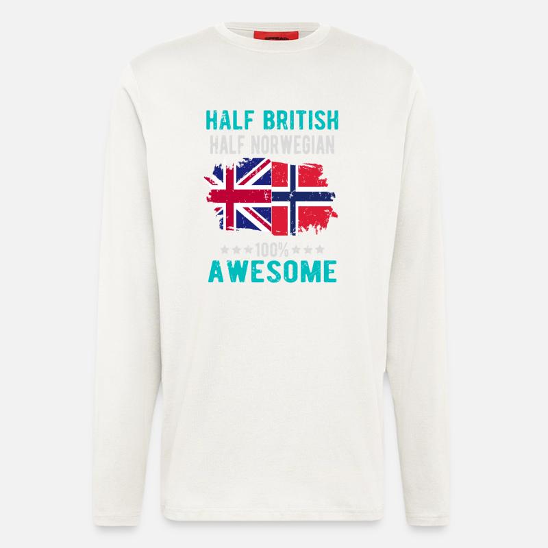 Half British Half Norwegian - Longsleeve - made by SPREAD - OFF WHITE