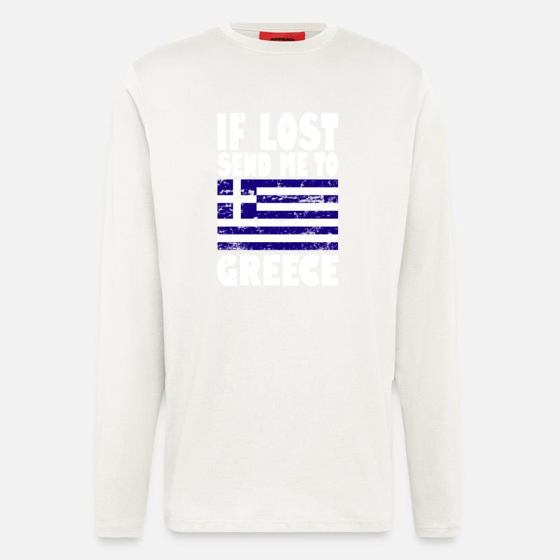 Griechenland Flagge Spruch - Langarmshirt - made by SPREAD  - OFF WHITE