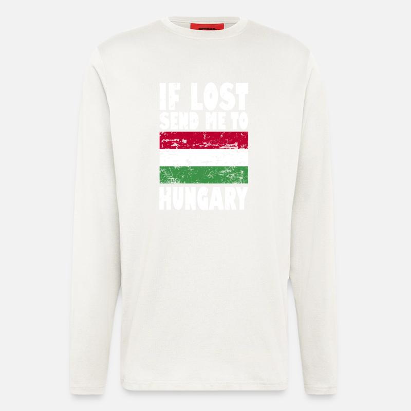 Ungarn Flagge Spruch - Langarmshirt - made by SPREAD - OFF WHITE