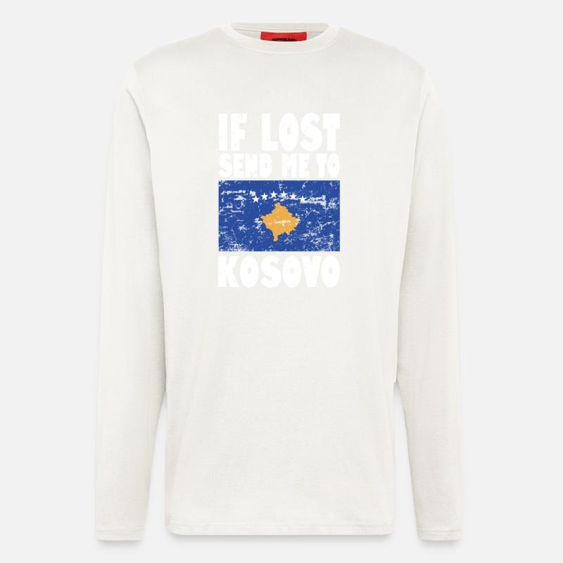 Kosovo Flagge Spruch - Langarmshirt - made by SPREAD  - OFF WHITE