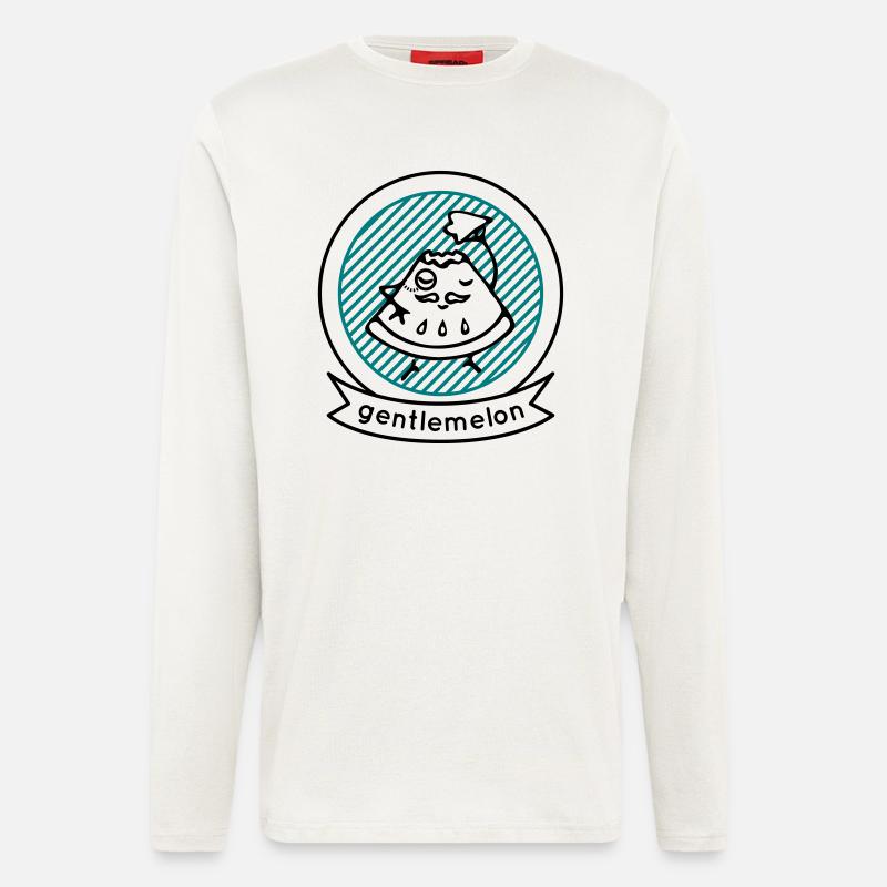 Pastèque - Manches longues bio décontracté fabriqué en UE - OFF WHITE