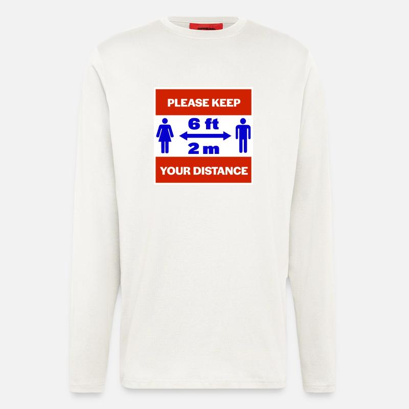 Bitte halten Sie Abstand - Langarmshirt - made by SPREAD  - OFF WHITE