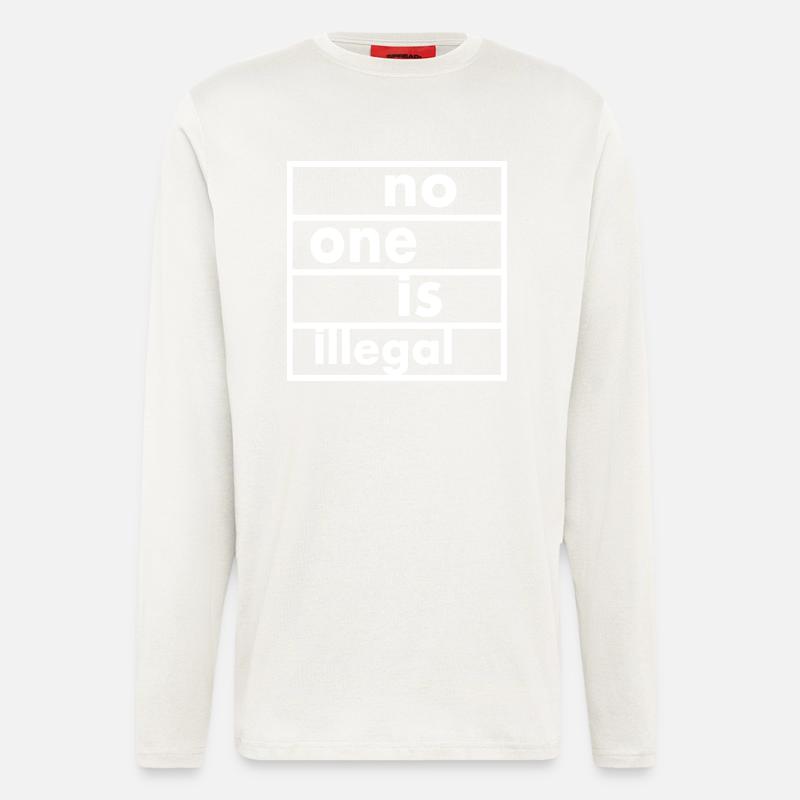 No one is illegal - Langarmshirt - made by SPREAD  - OFF WHITE