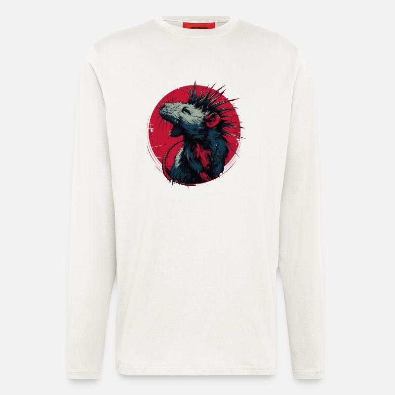 Punkrock Ratte - Langarmshirt - made by SPREAD - OFF WHITE