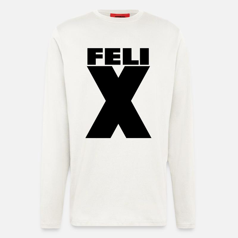 Felix X – Minimal Name Design - Langarmshirt - made by SPREAD  - OFF WHITE
