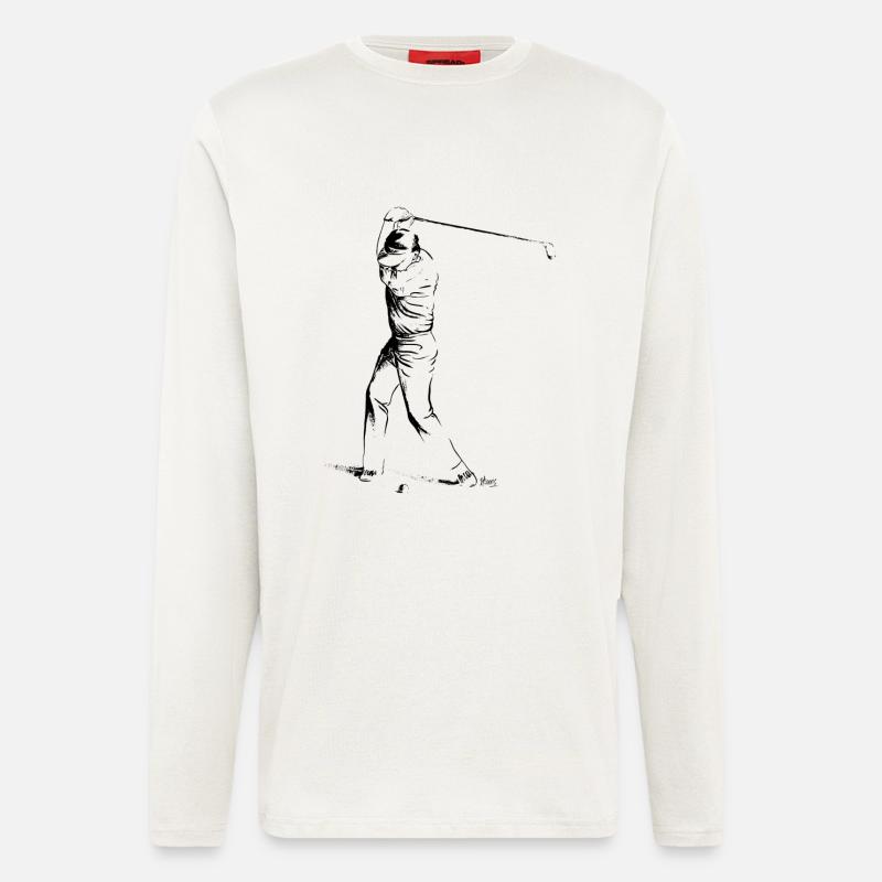 Bild eines Golfers während des Spiels - Langarmshirt - made by SPREAD  - OFF WHITE