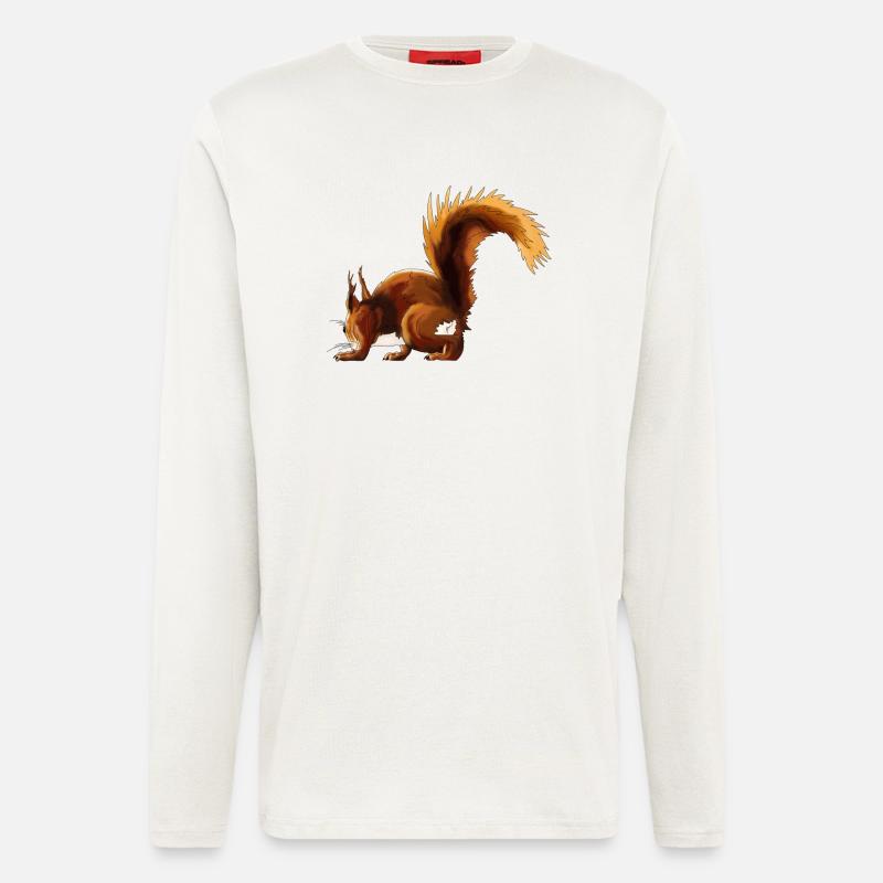 Eichhörnchen Flausch Herbst-Edition - Langarmshirt - made by SPREAD  - OFF WHITE