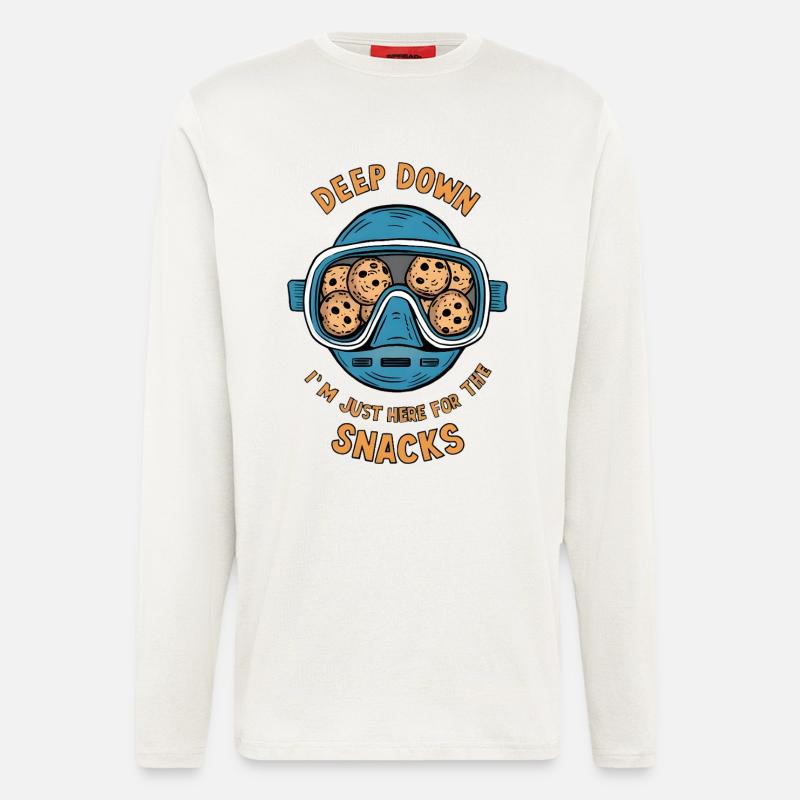 I Dive Deep for Snacks - Langarmshirt - made by SPREAD  - OFF WHITE