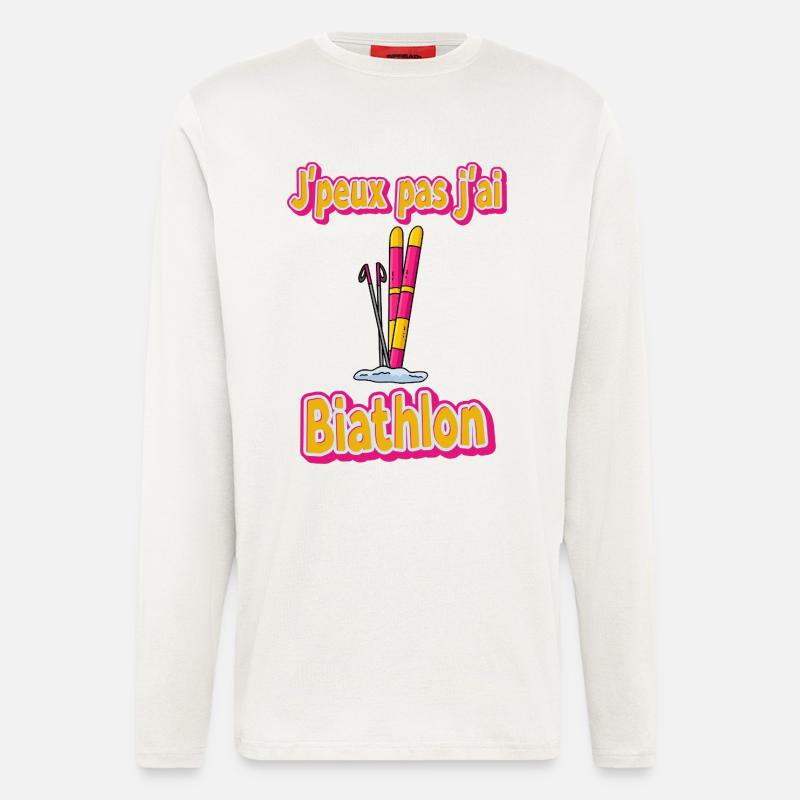 Humorvolles Statement eines Biathlon-Athleten - Langarmshirt - made by SPREAD  - OFF WHITE