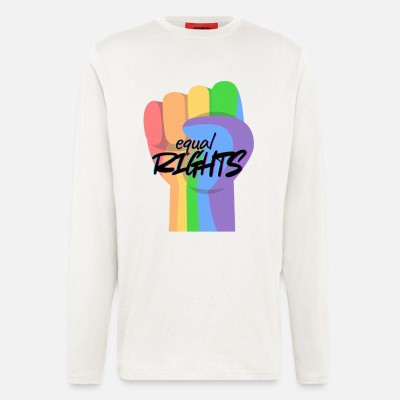 Regenbogenfaust Gleichberechtigung - Langarmshirt - made by SPREAD  - OFF WHITE