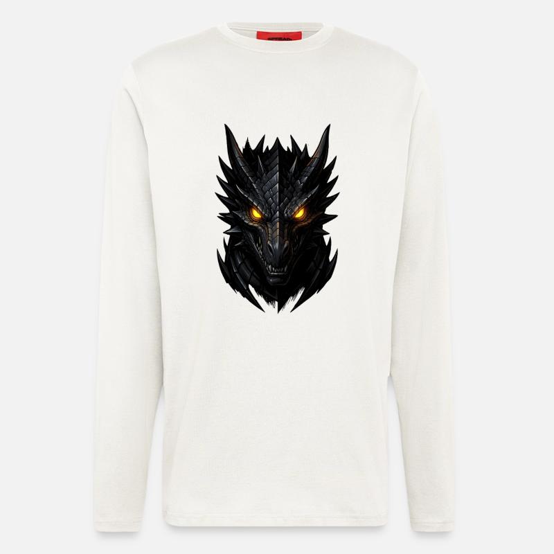 Dunkler Drachenkopf - Langarmshirt - made by SPREAD  - OFF WHITE