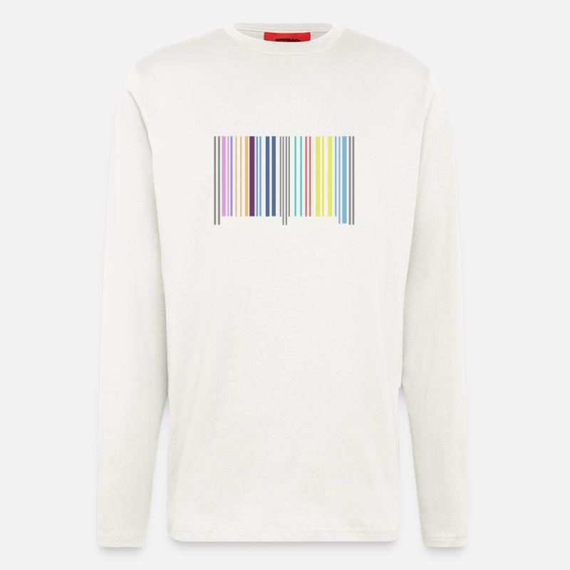 code à barres - Manches longues bio décontracté fabriqué en UE - OFF WHITE