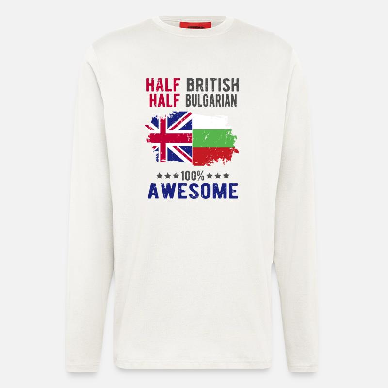 Halb Brite Halb Bulgare - Langarmshirt - made by SPREAD  - OFF WHITE
