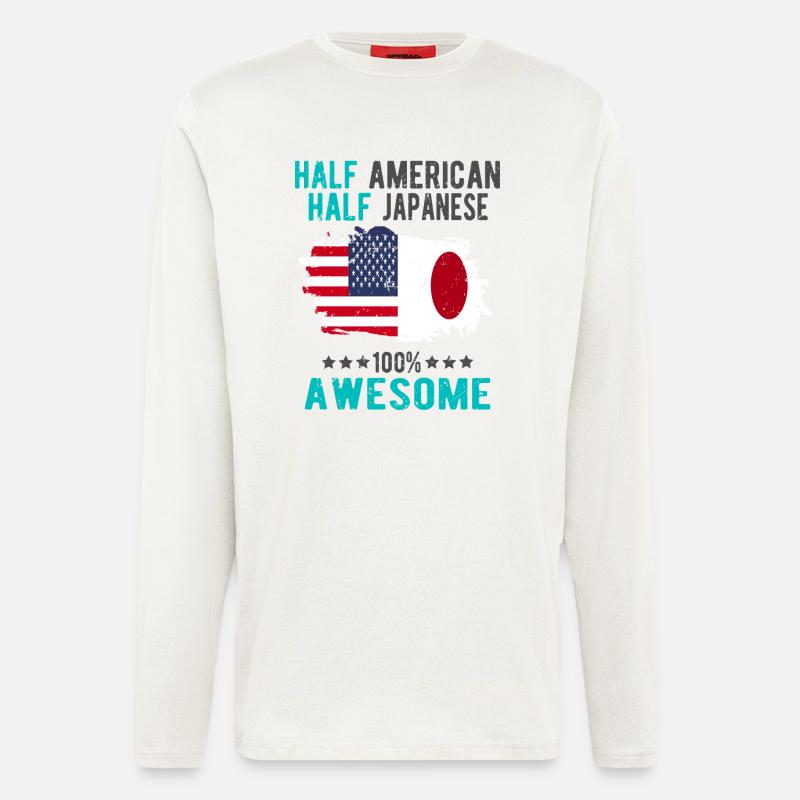 Half American Half Japanese - Longsleeve - made by SPREAD  - OFF WHITE