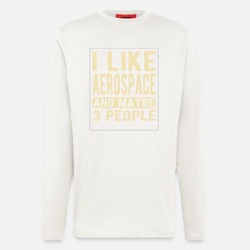 Dicton de l’aérospatiale - Manches longues bio décontracté fabriqué en UE - OFF WHITE