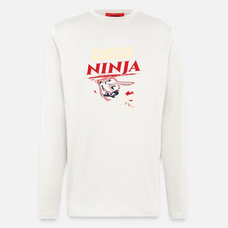 Data Ninja computer programming coder - Langarmshirt - made by SPREAD - OFF WHITE