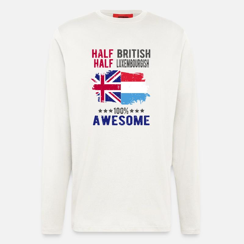 Half British Half Luxembourger - Longsleeve - made by SPREAD  - OFF WHITE