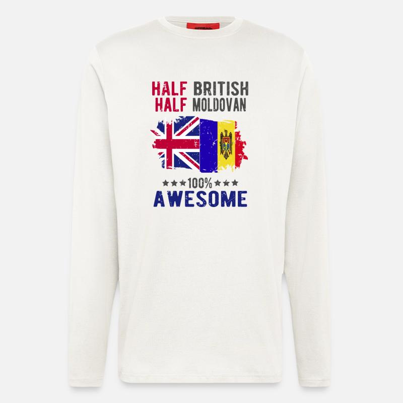 Half British Half Moldovan - Longsleeve - made by SPREAD  - OFF WHITE