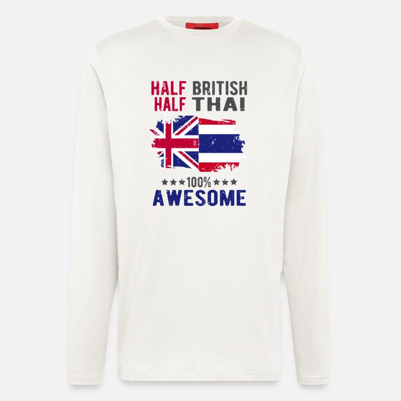 Half British Half Thai - Longsleeve - made by SPREAD  - OFF WHITE