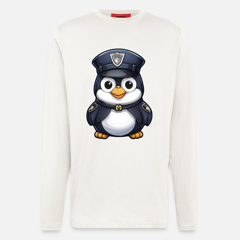 Polizei Pinguin - Langarmshirt - made by SPREAD  - OFF WHITE