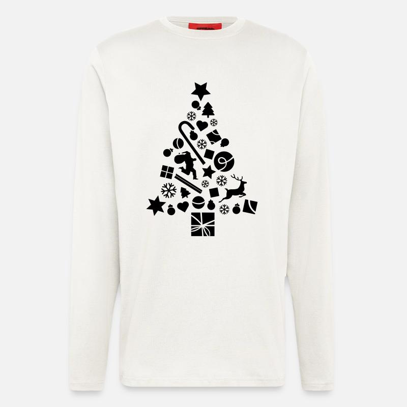 Weihnachtsbaum voller Dekoration - Langarmshirt - made by SPREAD  - OFF WHITE