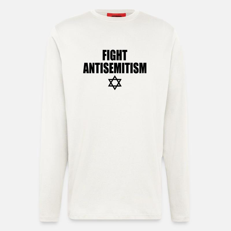 fight antisemitism - Langarmshirt - made by SPREAD  - OFF WHITE