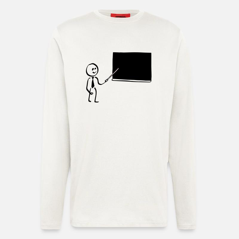 strichmann tafel - Langarmshirt - made by SPREAD  - OFF WHITE