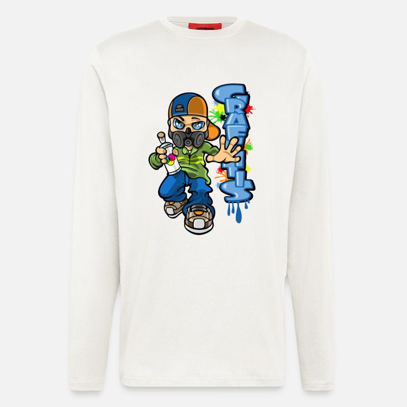 B-Boy und Graffiti - Langarmshirt - made by SPREAD  - OFF WHITE