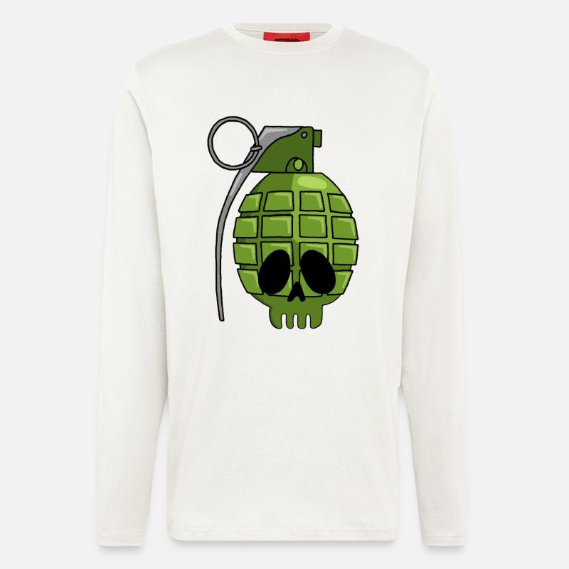 Granatenschädel - Langarmshirt - made by SPREAD  - OFF WHITE