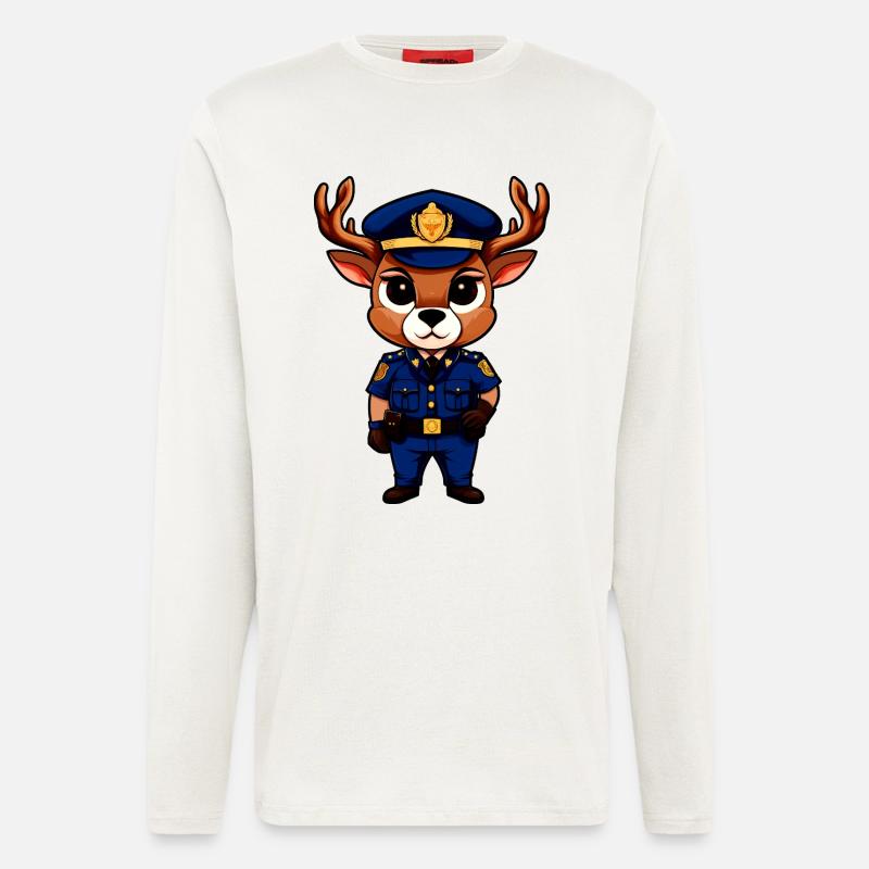 Hirsch Polizei - Langarmshirt - made by SPREAD  - OFF WHITE