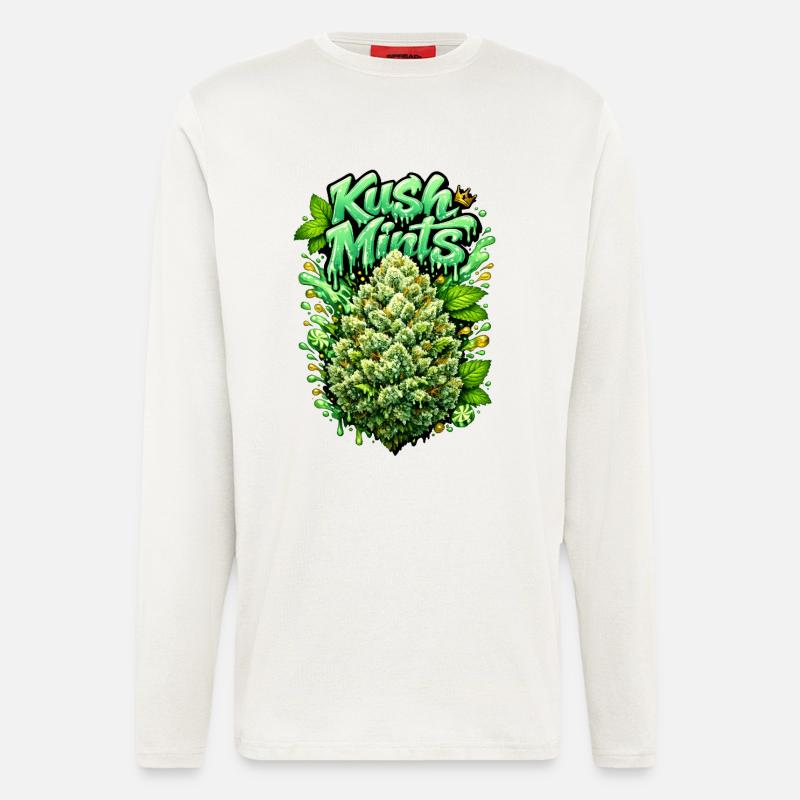 Kush Mints Graffiti Bud Print - Langarmshirt - made by SPREAD  - OFF WHITE