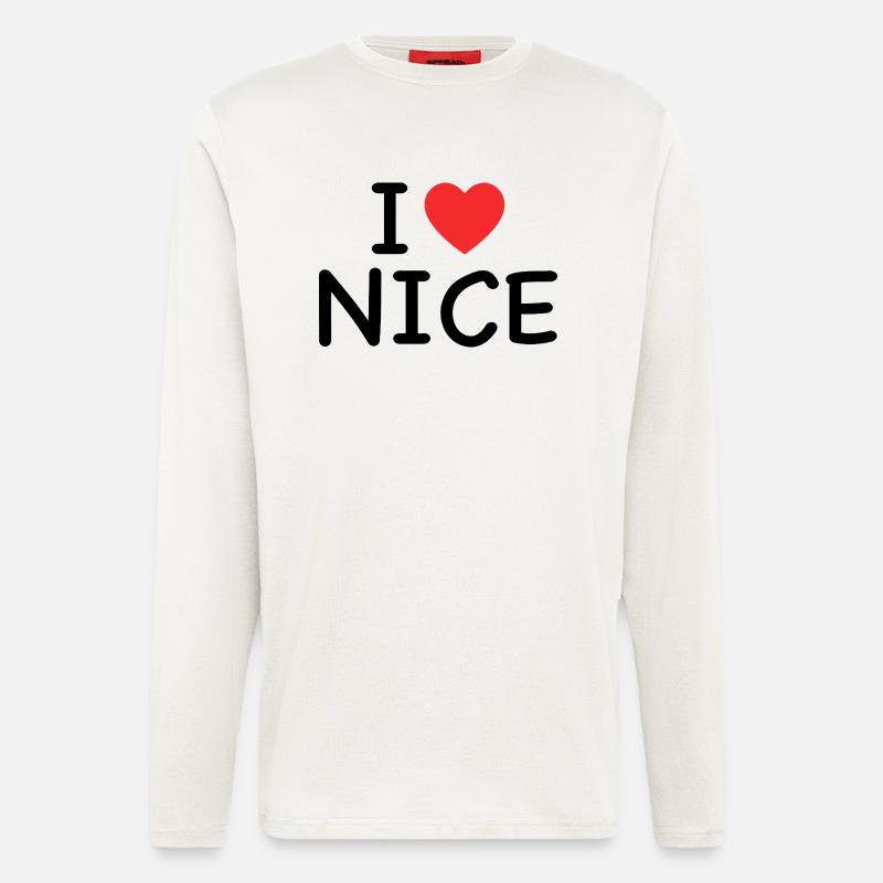 I Love Nice - J'aime Nice - Langarmshirt - made by SPREAD  - OFF WHITE