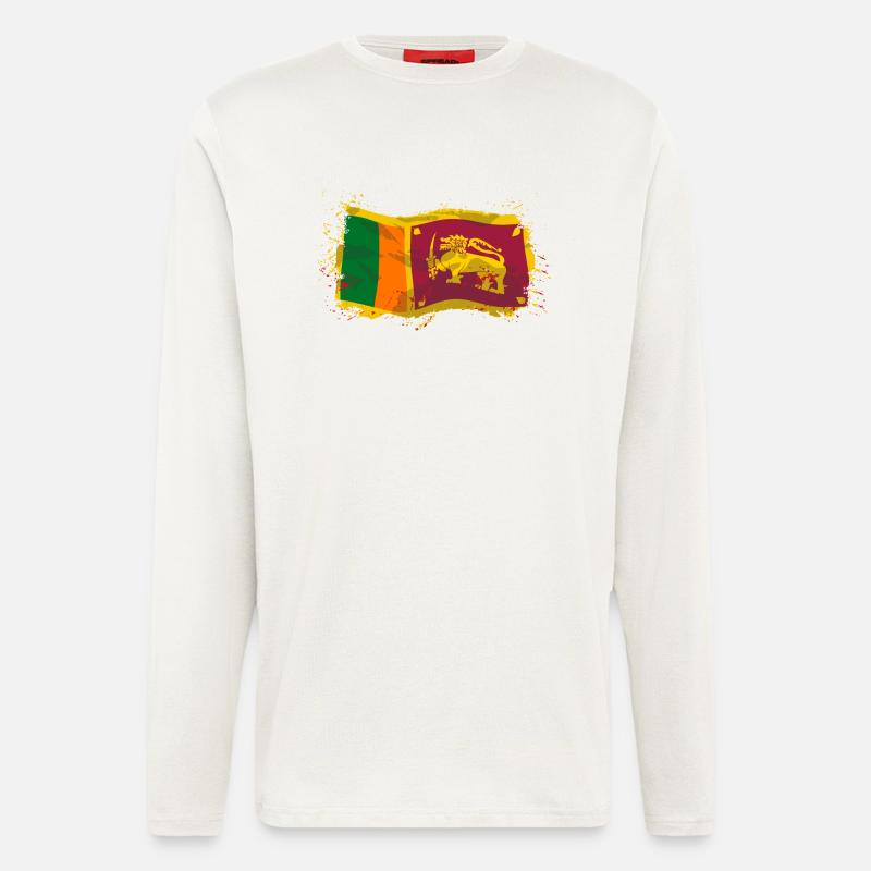 Sri Lanka Flag - Langarmshirt - made by SPREAD  - OFF WHITE