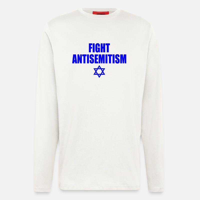 fight antisemitism - Langarmshirt - made by SPREAD  - OFF WHITE