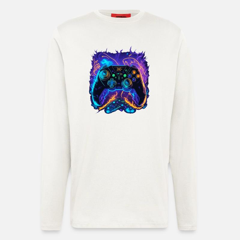 Powerful Gaming Controller Art - Langarmshirt - made by SPREAD  - OFF WHITE