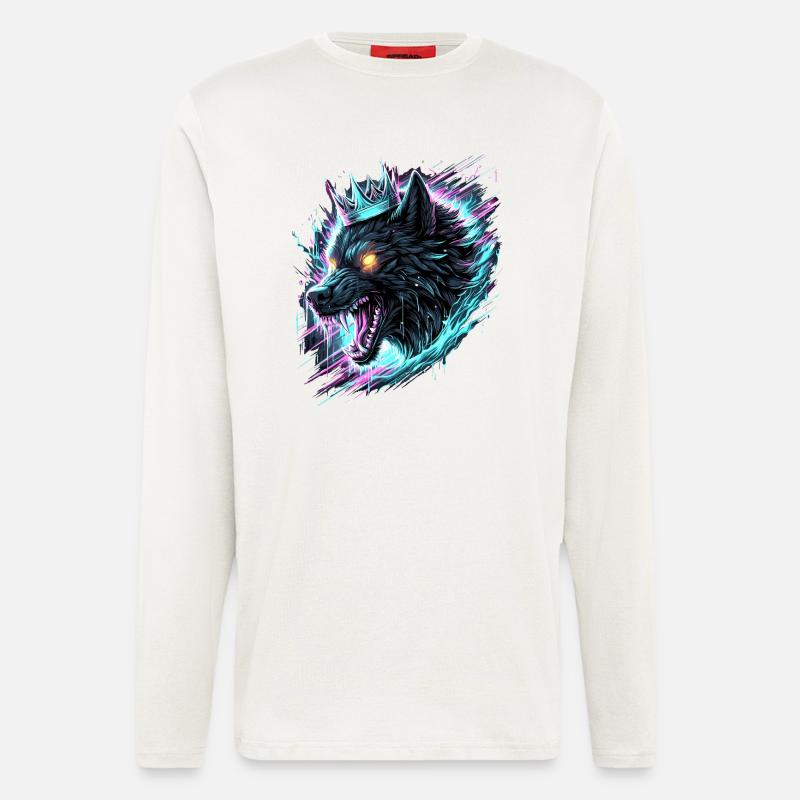 Royal Wolf Synthwave - Longsleeve - made by SPREAD  - OFF WHITE