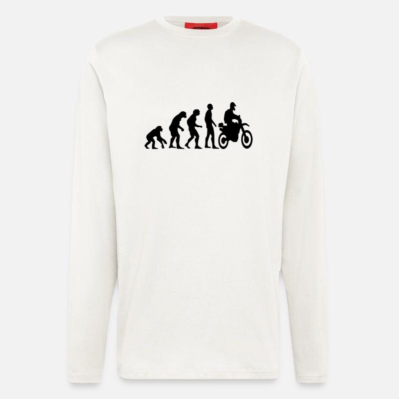 Human Evolution Enduro - Langarmshirt - made by SPREAD  - OFF WHITE