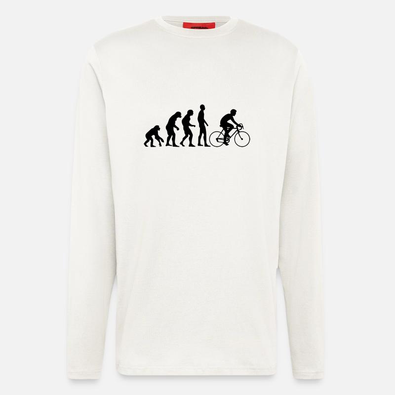 Human Evolution Rennrad - Langarmshirt - made by SPREAD  - OFF WHITE