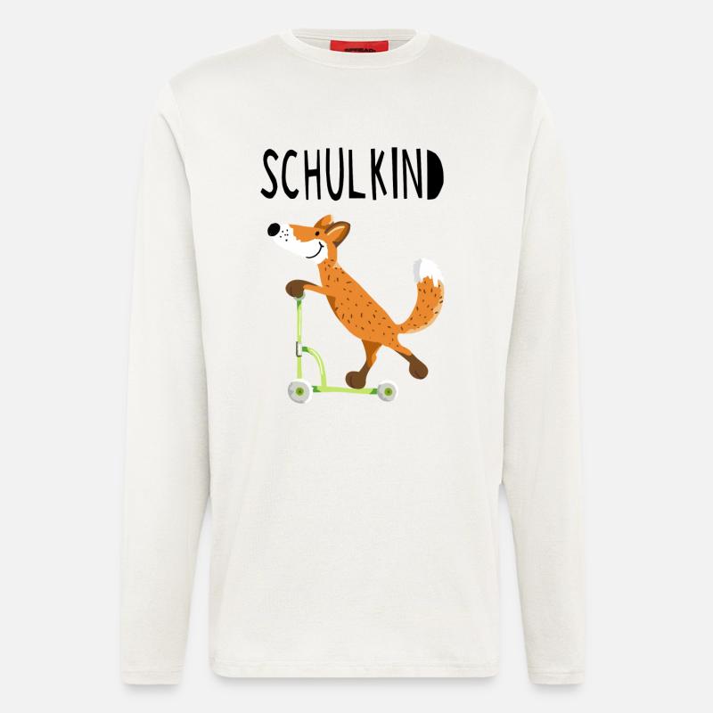Endlich Schuldkind - Kleiner Fuchs mit Roller - Langarmshirt - made by SPREAD  - OFF WHITE