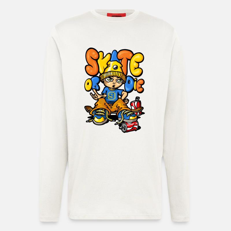 Skate and graffitis - Langarmshirt - made by SPREAD  - OFF WHITE