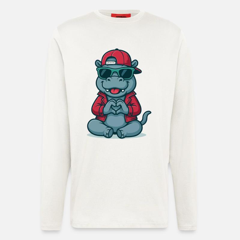 Hippo Heart Style - Langarmshirt - made by SPREAD  - OFF WHITE