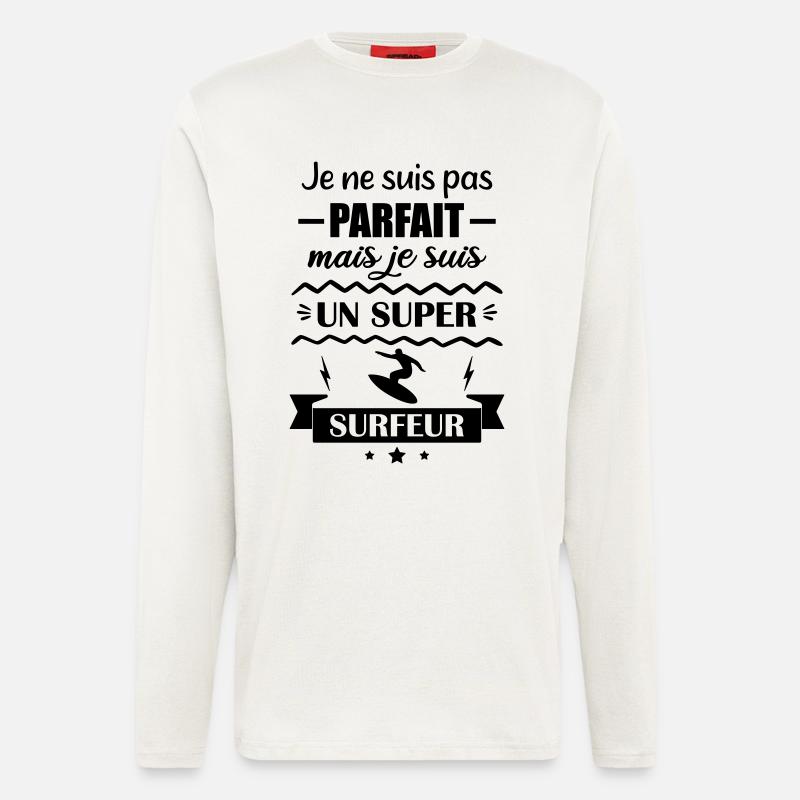 Super Surfer Wave Ocean Surf - Langarmshirt - made by SPREAD  - OFF WHITE