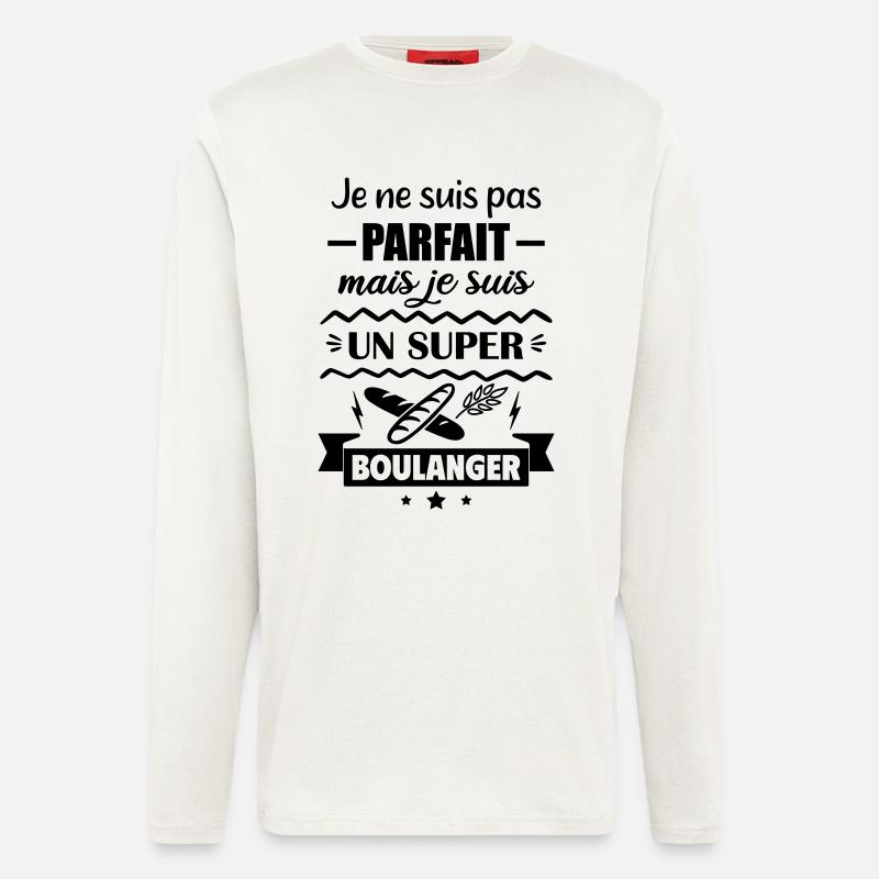 Nicht perfekt, aber toller Bäcker - Langarmshirt - made by SPREAD  - OFF WHITE