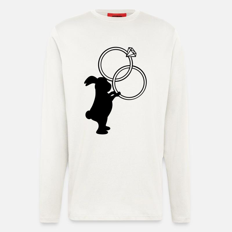Wedding Rings Wedding Bunny - Longsleeve - made by SPREAD  - OFF WHITE