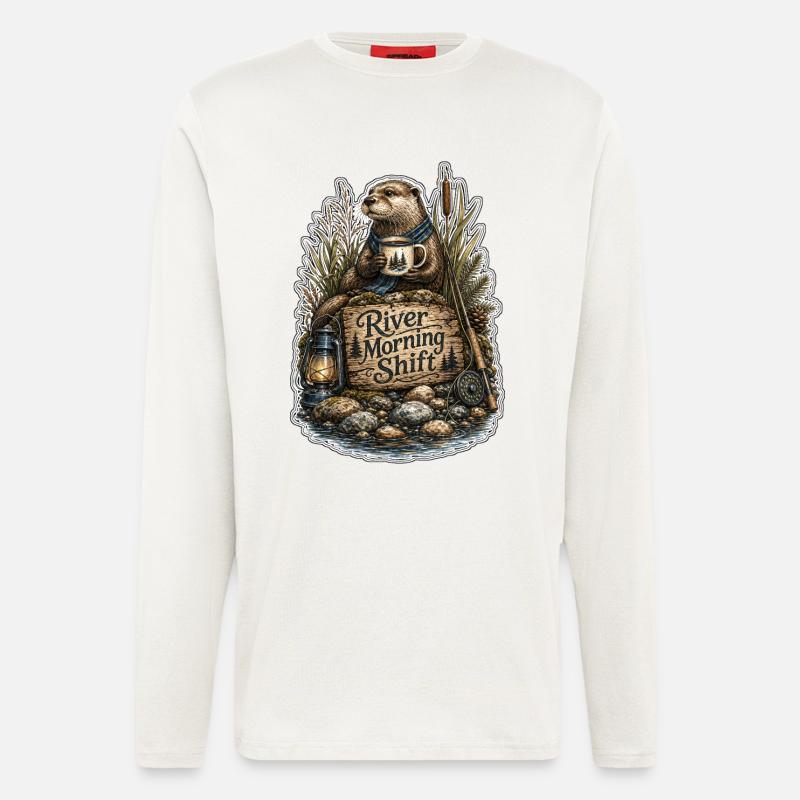 River Morning Shift Otter - Langarmshirt - made by SPREAD - OFF WHITE