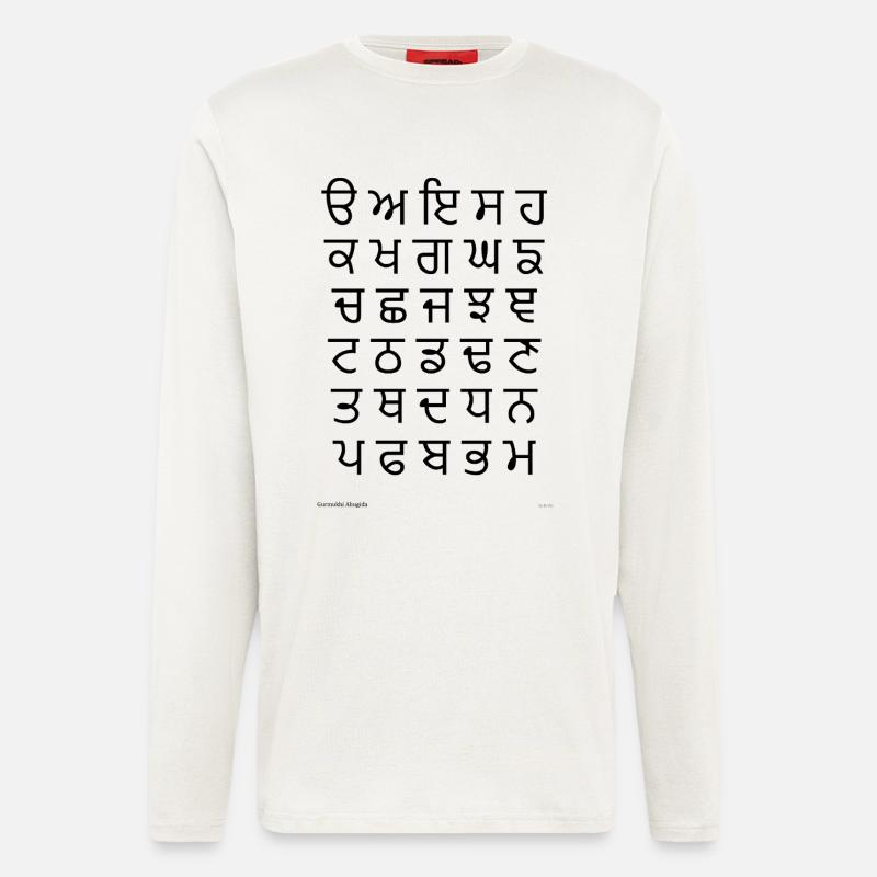 Gurmukhi Abugida (schwarz) - Langarmshirt - made by SPREAD - OFF WHITE