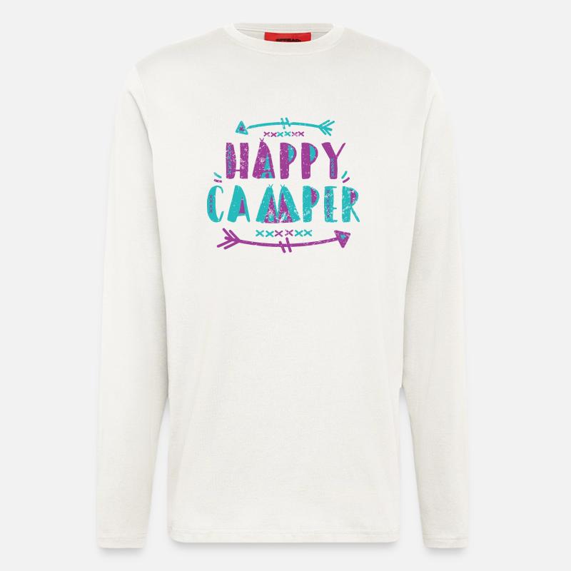 Camping Shirts - Happy Camper - Langarmshirt - made by SPREAD  - OFF WHITE