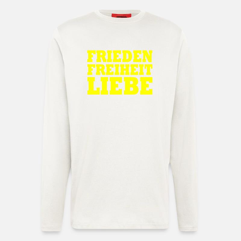 Frieden freiheit liebe - Langarmshirt - made by SPREAD  - OFF WHITE